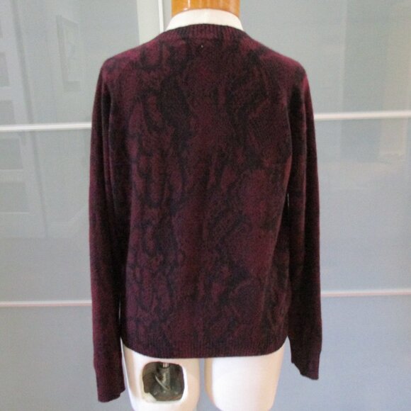 Aqua Cashmere Python Print 100% Cashmere Long Sleeve Sweater - Picture 3 of 5